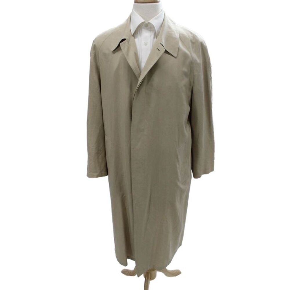 Agnona Mens Beige Rain Coat Button Solid Size M
